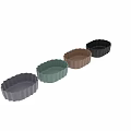 Black Bathroom Wash Basin With Scalloped Edge And Oval Shape Design