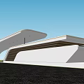 Modern Building Exterior Wall With Sleek White Surface And Wooden Accents Against Mountain View