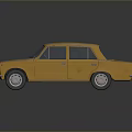 Yellow Vintage Classic Car With Worn Exterior Retro Design And Old Fashioned Body