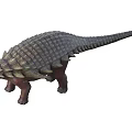 Realistic Reptile Ankylosaurus Model With Scaly Armor Spikes And Long Tail Design