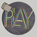 Round Rug With Colorful Striped PLAY Letter Design For Home Decor