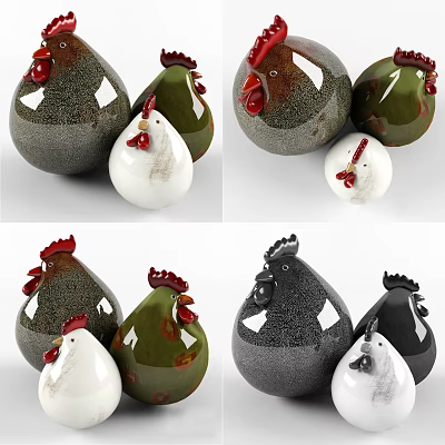 Modern ornaments cock ornaments 3d model