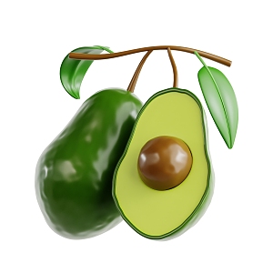 modern avocado fruit cartoon fruit fresh fruit 3d model