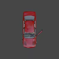 Red Classic Car With Open Doors And Detailed Alloy Wheels Design