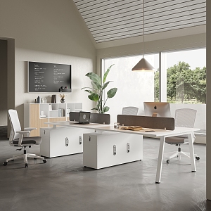 Modern office desk and chair combination 3d model