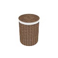 Brown Wicker Urinal With White Rim And Cylindrical Shape Design 3d model