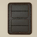 Rectangular Dark Textured Wall Decor With Brown Frame And Slate Design Panels