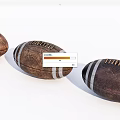 Classic Brown Rugby Balls With White Stripes As Sports Equipment Collection