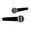 Two Black Handheld Microphones With Silver Mesh Grille And Ergonomic Grip Design
