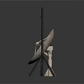 Vintage Round Compass And Black Tripod Cross Stand On White Surface