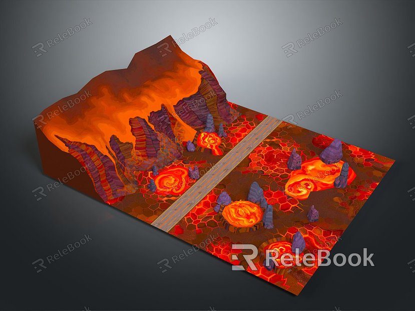 Volcanic Lava Lava Landform Lava Environment Ground Vein Volcanic Volcanic Island Terrain Mountain Landform model