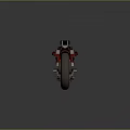 Space and Aerospace Themed Futuristic Motorcycle with Red Black Silver Sci Fi Style