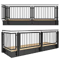 Modern Outdoor Railing Design With Black Metal Rails And Wooden Deck
