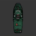 3D Model Of Tugboat With Deck Equipment And Colorful Hull