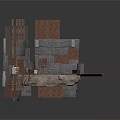 Industrial Scenery Components With Brick Walls Metal Panels Pipes And Equipment