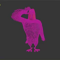 Cartoon Turkey Character With Red Head Black Feathers Raised Wing And Red Feet