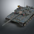 Military Tank With Camouflage Pattern Main Gun Barrel Tracks And Equipment Design