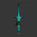 Detailed Turquoise Fantasy Dragon Figurine Wearing Armor Helmet And Finned Tail