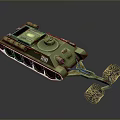 Green Armored Military Tank With Number 270 And Mine Clearing Device