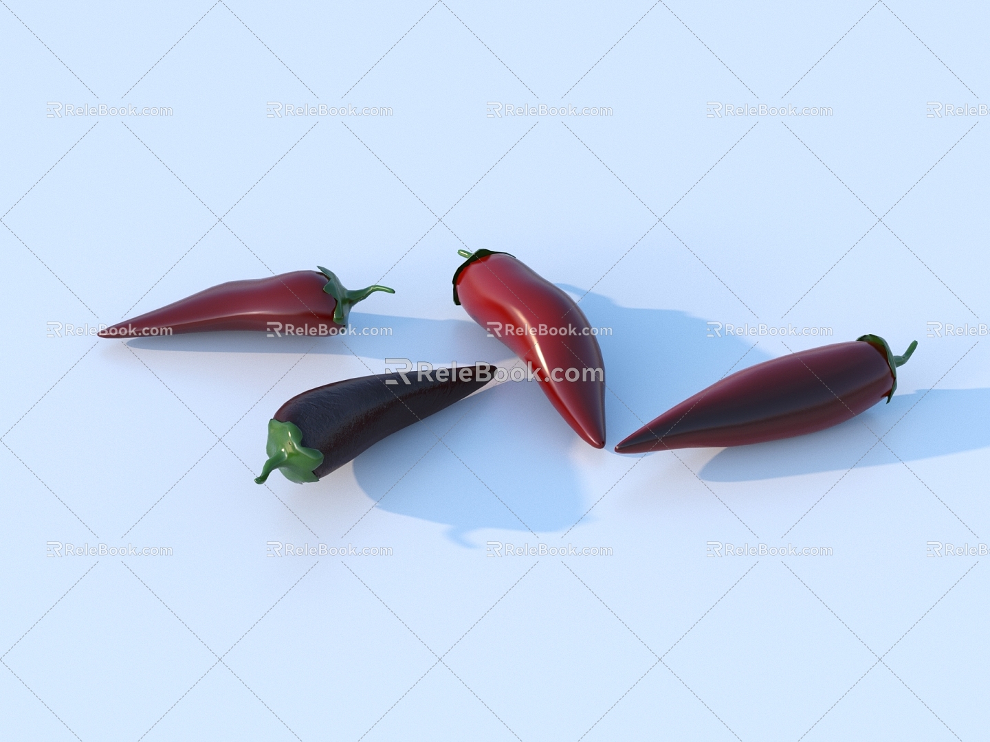 Pepper Vegetables and Fruits 3d model