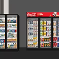 Coca Cola Branded Commercial Beverage Refrigerators Stocked With Various Drinks 3d model