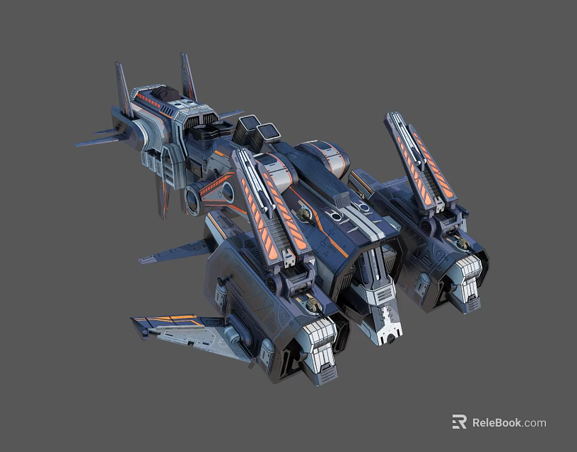Futuristic Sci Fi Spaceship 3D Model With Detailed Wings And Engines 3d model 