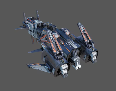 Futuristic Sci Fi Spaceship 3D Model With Detailed Wings And Engines 3d model