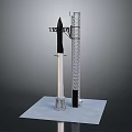Realistic Rocket Launch Tower Model With Metal Structure And Stand Base 3d model