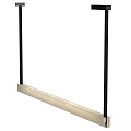 Modern Linear Pendant Light With Beige Shade And Black Metal Frame