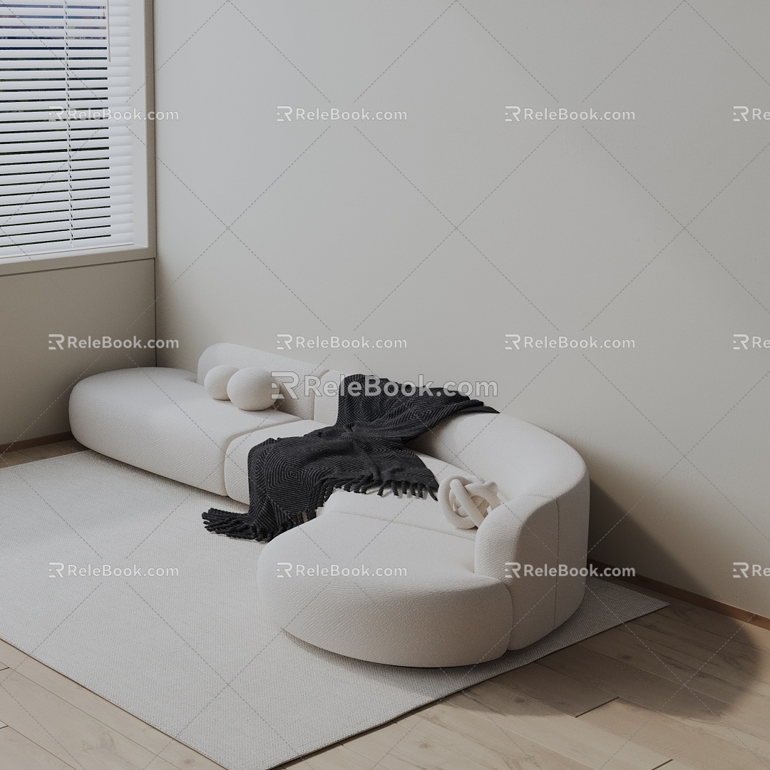 Three-seat sofa 3d model