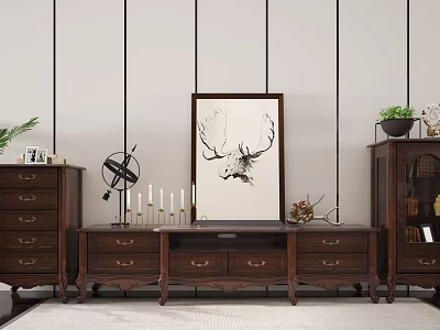 American TV cabinet 3d model