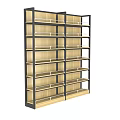 Modern Retail Display Shelving Unit With Wooden Shelves And Metal Frame For Product