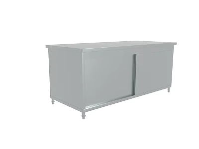 Modern Functional Table With Steel Frame Storage Cabinet And Sleek Design 3d model