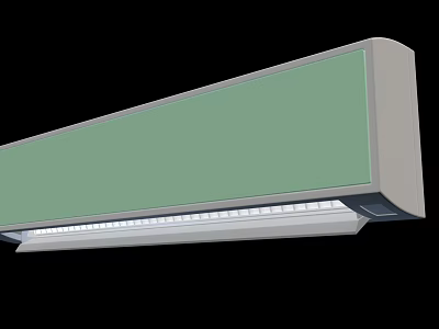 Wall Mounted Air Conditioner Fan with Green Panel White Frame and LED Lighting Strip 3d model