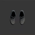 Grey High Top Outdoor Shoes With Blue Laces And Non Slip Sole For Hiking