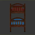Kids Wooden Bunk Bed With Red Blue Mattress And Soft Pillow Design