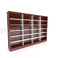 Dark Brown Open Bookcase With White Shelves Modern Home Interior Design Style 3d model