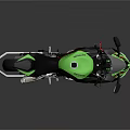 Green Sporty Motorcycle With Sleek Design Black Accents Red White Details And Chrome Exhaust