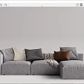 Modern corner sofa multiplayer sofa 3d model
