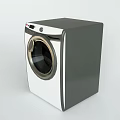 Modern Front Load Washing Machine With White And Dark Gray Design And Control Panel 3d model