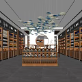 Modern Tobacco Hotel Wine Display Cabinet Tobacco and Wine Store Cashier Container Wine Rack Wine Cabinet Wine Tasting Table Reception Desk 3d model