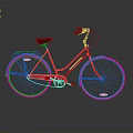 Red Classic Bicycle with Black Seat Silver Handlebars Shiny Fenders and Smooth Tires