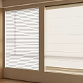Window Blinds Modern Interior Design With White And Beige Styles On Wooden Wall