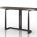 Modern Console Table With Wooden Top And Sleek Metal Frame Design