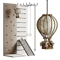 Playground Equipment With Climbing Wall Hot Air Balloon Ladder And Rings