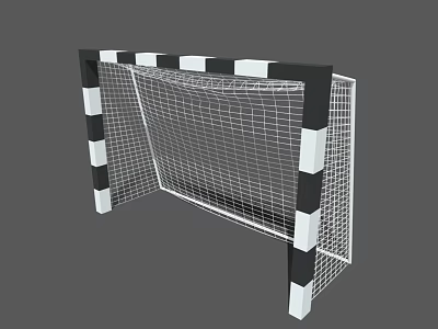 Sports Equipment Football Goal with Black and White Frame and Net for Training 3d model