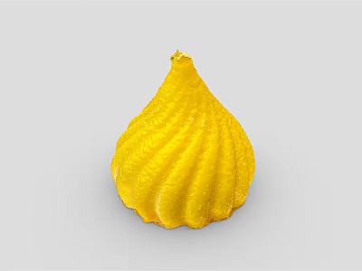 Yellow Shell Shaped Pastry with Smooth Surface and Vibrant Golden Hue 3d model