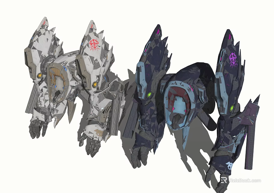 Intricate Mechanical Sculpture Carving With Spiked Details And Artistic Design 3d model 