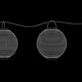 Decorative Orange Festive Lanterns Strung Together with Black Design on Middle One 3d model