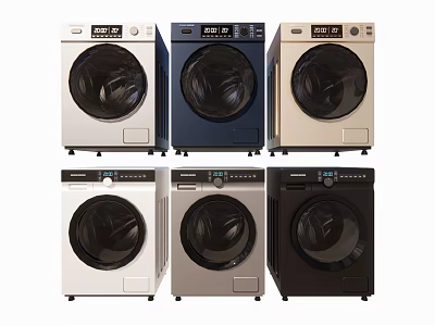 Front Load Washing Machines In Multiple Colors With Modern Design For Home Use 3d model